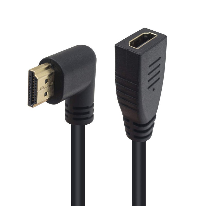 Poyiccot HDMI 2.0 Extension Cable 90 Degree, 2 Feet / 60cm HDMI Extender High Speed Left Angle HDMI Male to Female Extension Cable 60Hz, 4K 2K (F/M Left) - Image 3